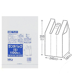 レジ袋　白 ランチバッグ TL-01HDPE 400×350×160 入数2000枚
