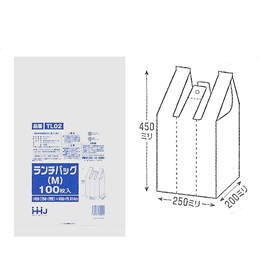 レジ袋　白 ランチバッグ TL-02HDPE 450×450×200 入数1500枚