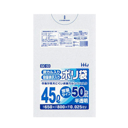 ＧＣ 炭酸カルシウム入ポリ袋　50ℓ GC-53 半透明HDPE 650×800×0.025 入数750枚